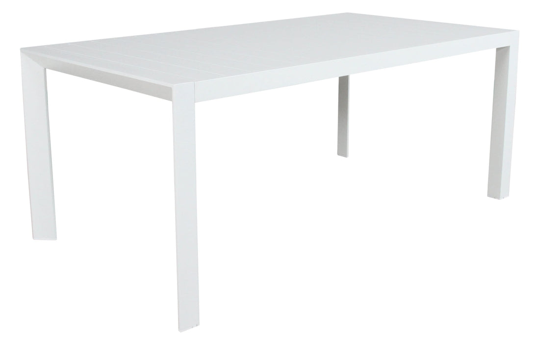 White Chic: Icaria 7 Pie Outdoor Dining Ensemble - Sleek Table & Chair Set - Shopica Pty Ltd