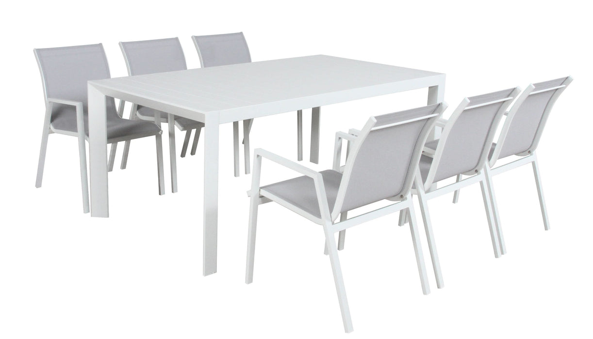 Luminous Leisure: Icaria White Outdoor Dining Table - Shopica Pty Ltd