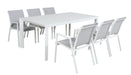 Luminous Leisure: Icaria White Outdoor Dining Table - Shopica Pty Ltd