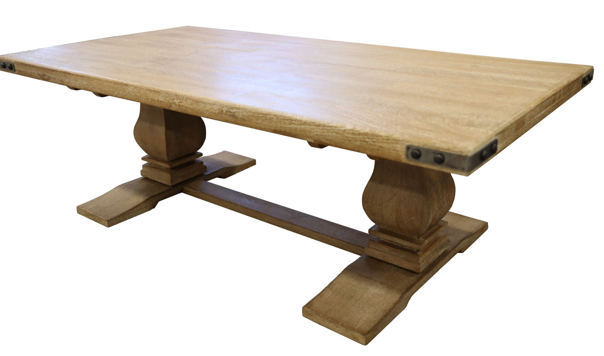 Utah Dining Table: Rustic Elegance Reimagined- Honey Wash - Shopica Pty Ltd