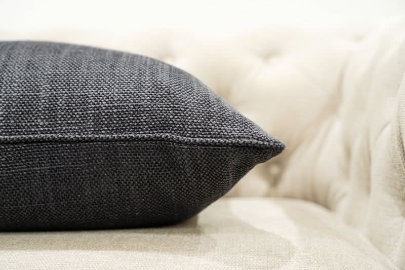 Charcoal or Beige Woven Cushions - Duck Feather Inserts