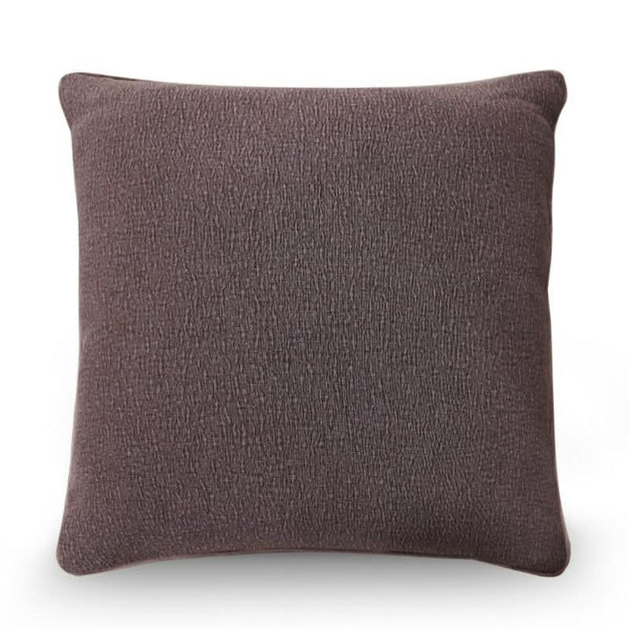 Textured Mink Violet Woven Cushion - Duck Feather Insert