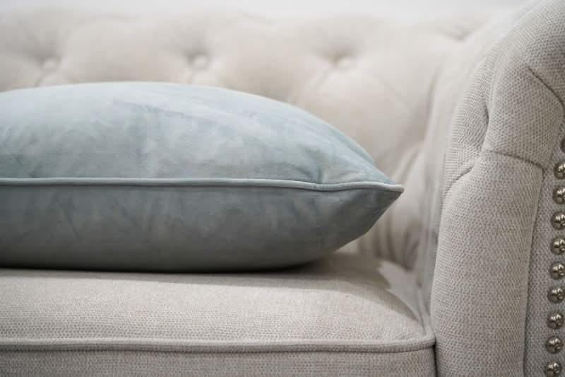 Grey Velvet Cushion - Duck Feather Insert