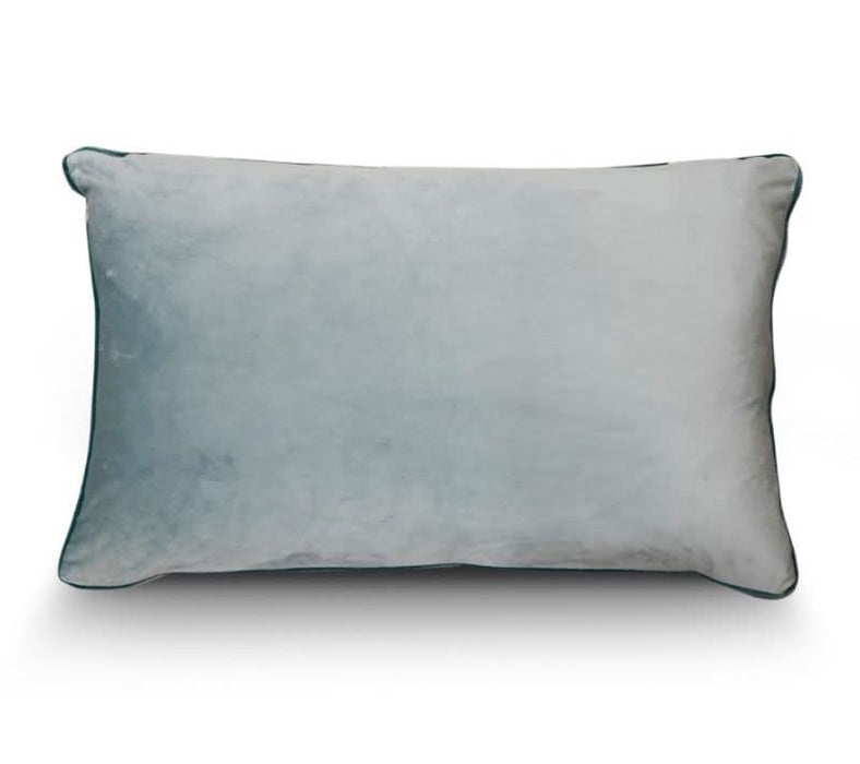 Light Acqua Blue Velvet Cushion - Duck Feather Insert