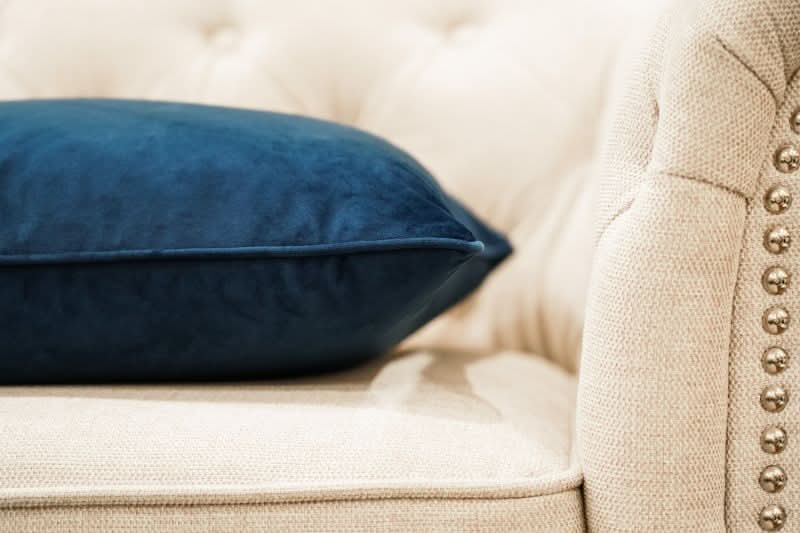 Navy Blue Velvet Cushion Set - Duck Feather Inserts