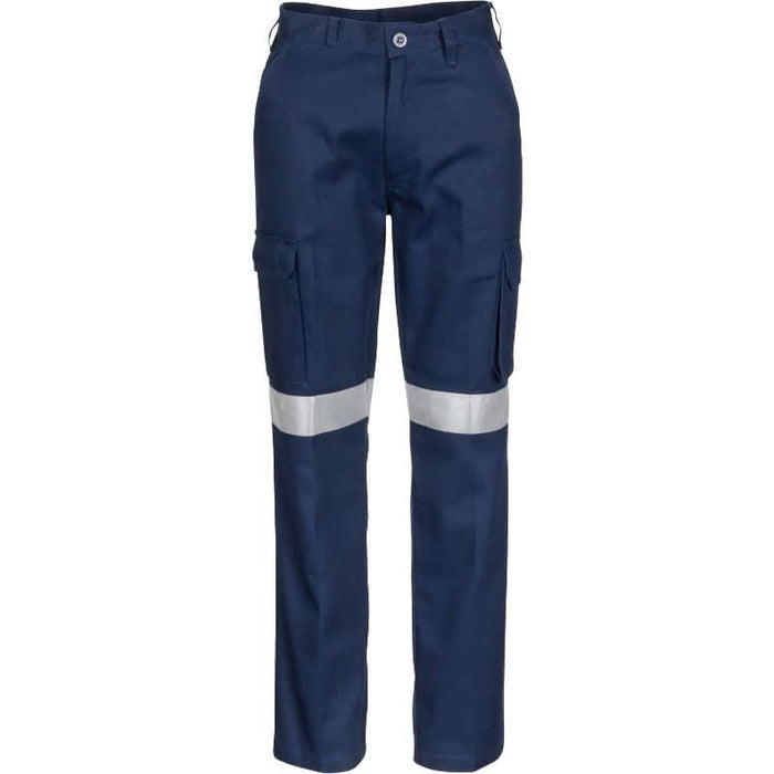 DNC Ladies Cotton Drill Cargo Pants With 3M Reflective Tape