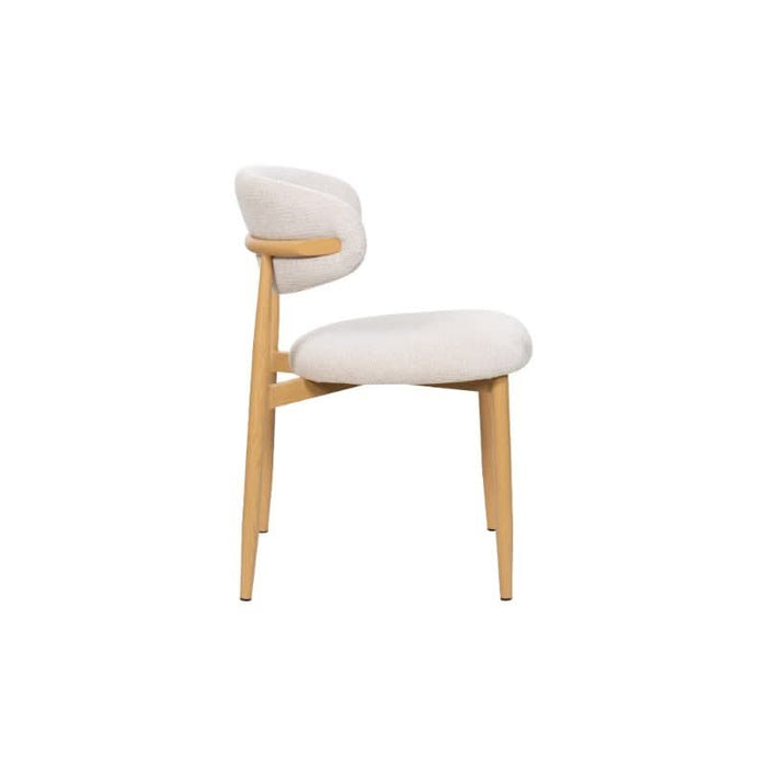 LOUIS FAB DIN CHAIR - BEIGE/OAK