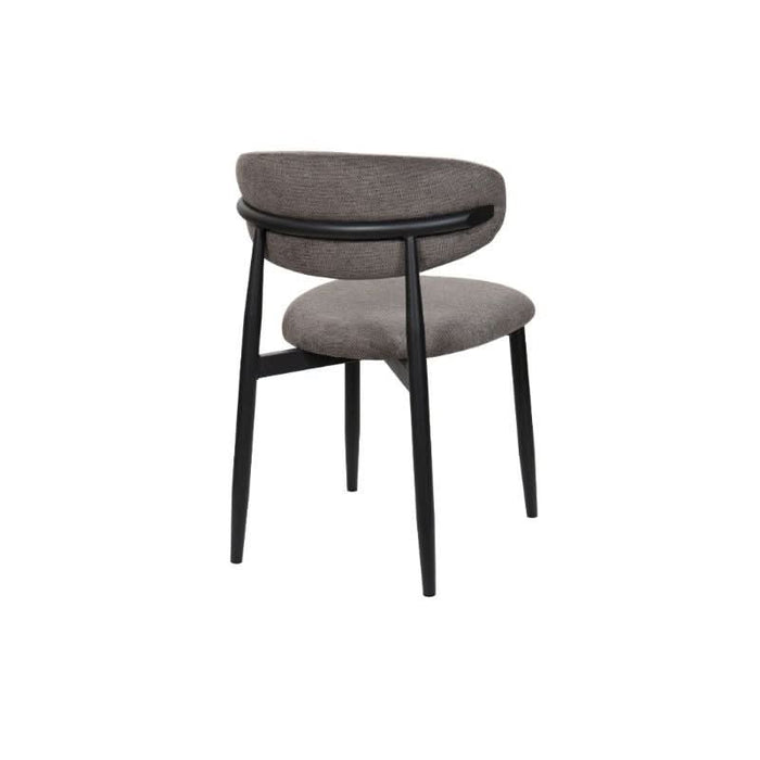 LOUIS FAB DIN CHAIR - DARK GRY/BLK