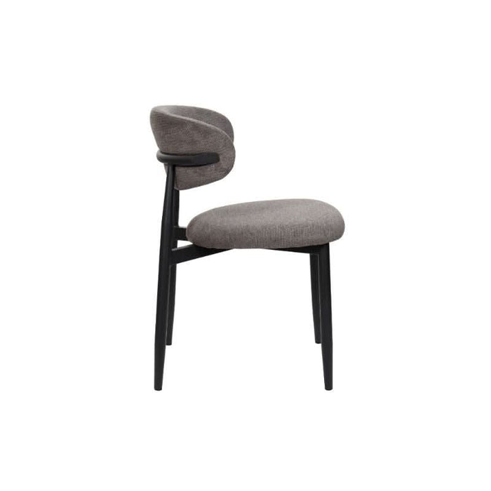 LOUIS FAB DIN CHAIR - DARK GRY/BLK