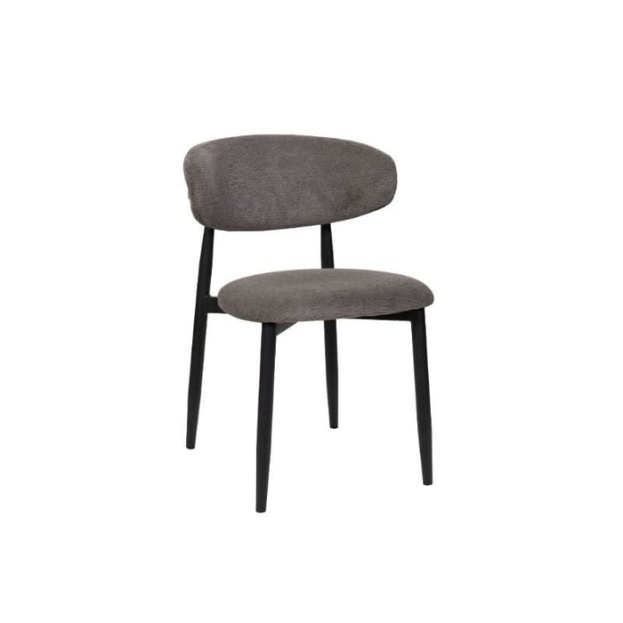 LOUIS FAB DIN CHAIR - DARK GRY/BLK