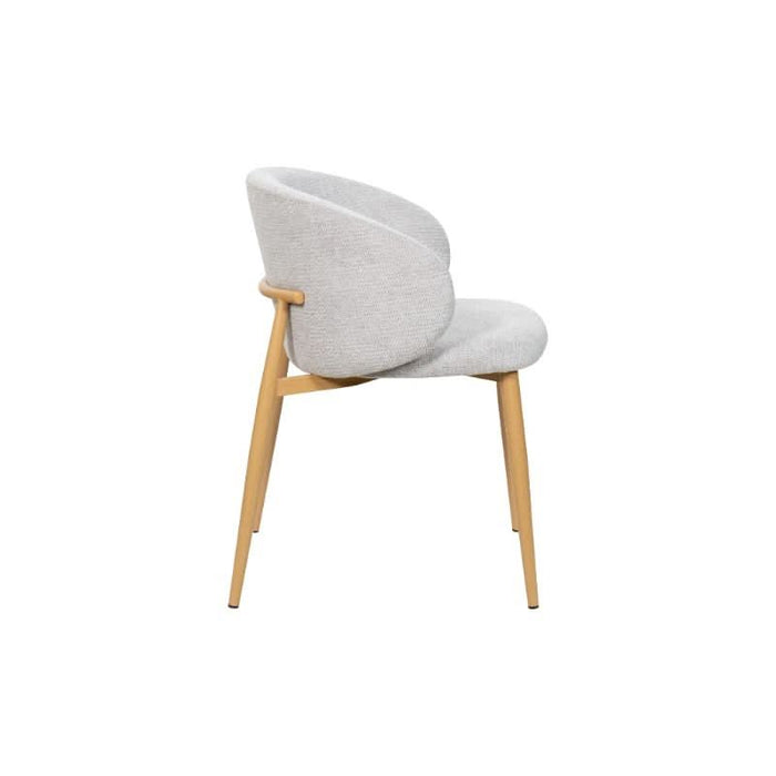 SATURN FAB DIN CHAIR - TAUPE/OAK