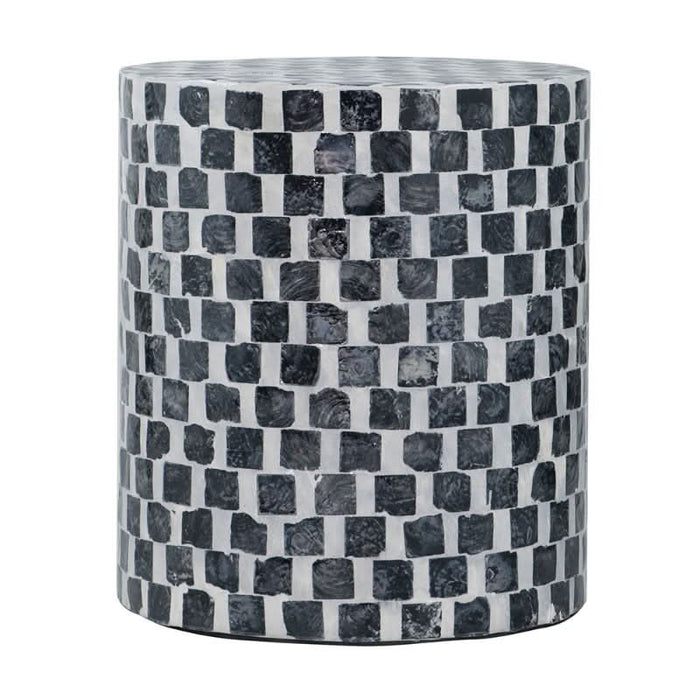 Monochrome Black & White Mosaic Accent Stool