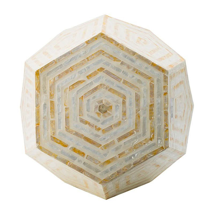 Geometric Labyrinth Mosaic Stool