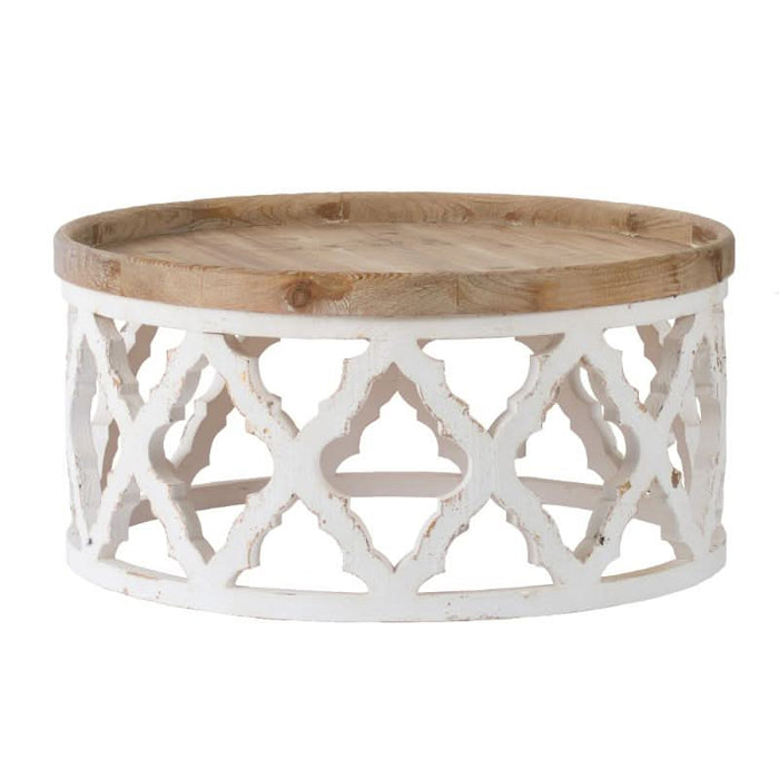 Rustic Wooden Coffee Table - Moroccan-Inspired Design