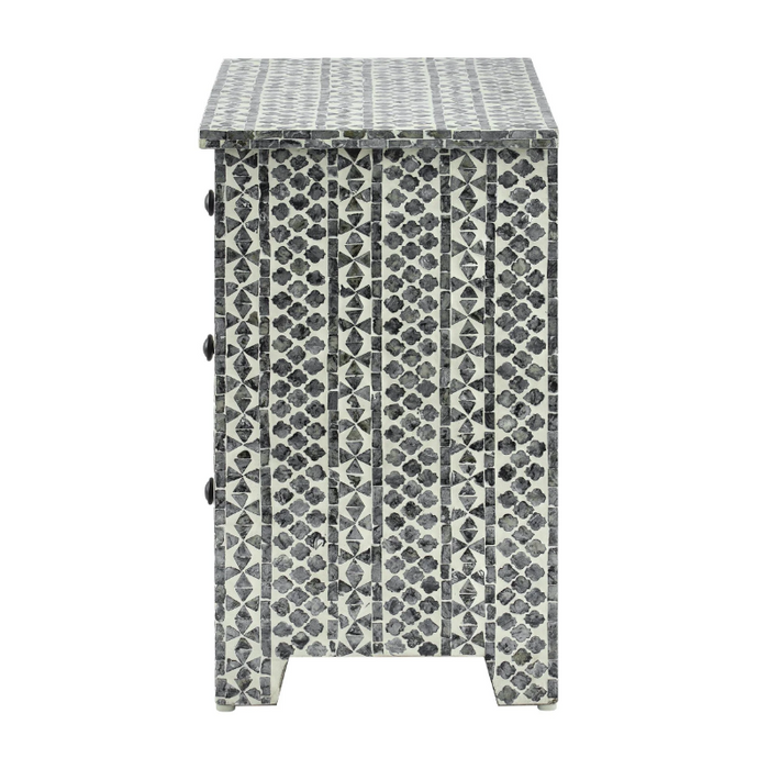 Mosaic Pattern Bedside Table - Handcrafted Elegance