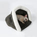 Durable and soft materials of the Luxury Pet Puppy Cave showcased.