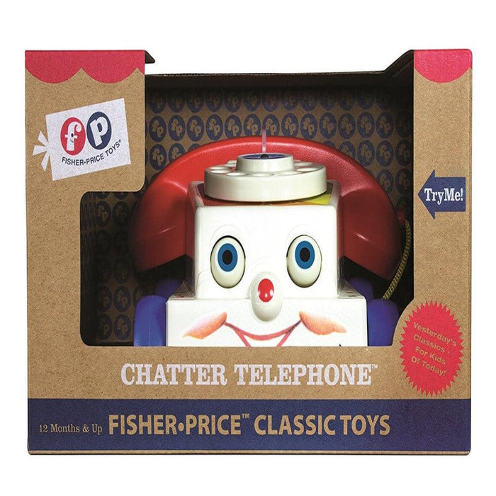 Visualise a toddler pulling along their Fisher-Price Chatter Telephone, exploring the world of communication