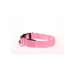 Water-resistant LED light-up dog collar in dazzling pink.