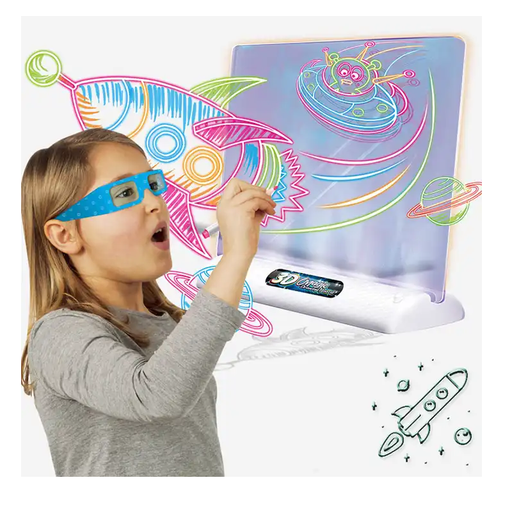 Vivid 3D drawings come to life on the LCD Kids Drawing Board