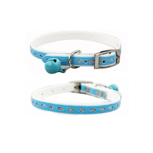 Ethereal Blue Glitter Cat Collar with Protective Bell for a touch of whimsy